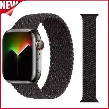 Плетеная петля Solo для Apple Watch Band Se 76543, 40 мм, 44 мм, эластичный ремешок для браслета Smart Series, аксессуары 38 мм, 42 мм, 41 мм, 45 мм 38mm 40mm 41mm&S