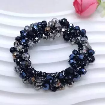 Плетеная повязка для волос с фиолетовым кристаллом, элегантная резинка для волос для высокого хвоста, шикарные резинки для волос, аксессуары для волос, эластичные повязки для волос