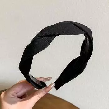 Плетеная повязка на голову для девочек, кофейно-бежевая, черная, витая повязка на голову для женщин, простая повязка на голову для девочек, женские аксессуары для волос, обруч для волос Size fits all