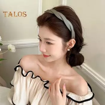 Плетеная повязка на голову, нескользящая, однотонная, широкая, для волос, для мытья лица, для макияжа, женские аксессуары для волос, головной убор для девочек, реквизит для фотосъемки чёрный