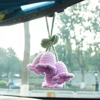Плетеная проволока Convallaria Majalis Автомобильные подвески для зеркала заднего вида, украшения для стайлинга автомобиля, подвесные аксессуары, украшение синий