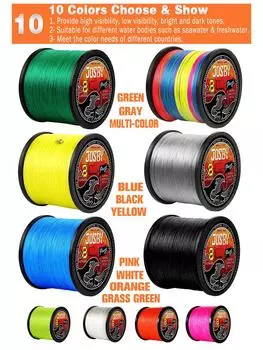 Плетеная рыболовная леска 8 нитей 100M 300M 500M 1000M Spinning PE Multifilamento Japa Carp Fly Sea Saltwater Weave Extreme Pesca X8 100M 25LB 1.0 белый