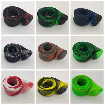 Плетеная сетка для защиты удочки 30 мм*170 см, чехол для спиннинга, телескопическое удилище black/yellow