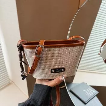 Плетеная соломенная сумка ручной работы женская летняя новая нишевая сумка-мессенджер сумка-ведро для морского отдыха пляжная сумка