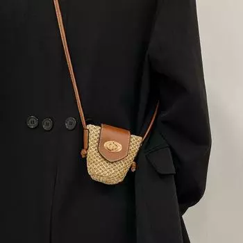 Плетеная сумка через плечо в богемном стиле, плетеные сумки ручной работы для женщин, симпатичная сумочка-кошелек S