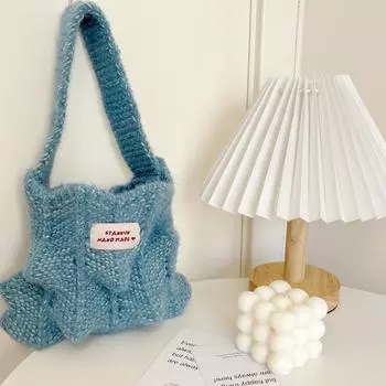 Плетеная сумка Дизайнерские сумки для женщин Повседневные модные универсальные кошельки и сумки Женские сумки через плечо one size синий