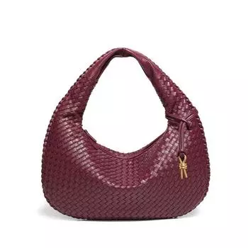Плетеная сумка в форме полумесяца, высококачественная сумка-пельмень на одно плечо, модная женская сумка для переноски вручную и нишевая сумка на одно плечо подмышкой