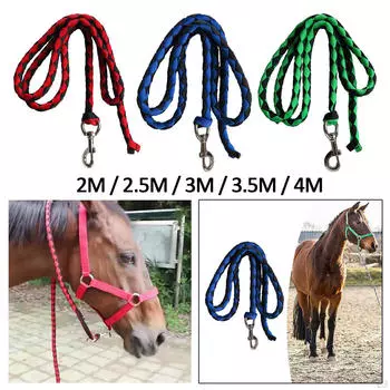 Плетеная веревка для поводка для лошади крепится к поводку или шнуру упряжи с помощью болтовой защелки Red 2Meters