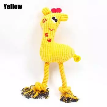 Плетеная веревка, неразрушимый очиститель для зубов, игрушки для щенков, жевательные игрушки для собак, звуковые игрушки для животных жёлтый