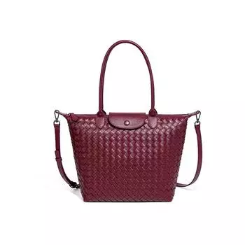 Плетеная вручную большая сумка-пельмень Longxiang, высококлассный темперамент, портативная женская сумка, универсальная сумка через плечо, сумка на плечо большой вместимости.