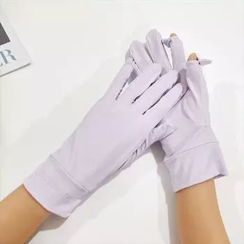 Плетение из боярышника Любовь Прохладное ощущение Перчатки для защиты от солнца Женские Уличные Защита от УФ Дышащие Нескользящие Сенсорный экран Вождение Защита от солнца Мужские Purple (short wheat ear) M