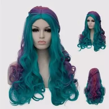 Плетение Стиль Длинный Вьющийся Радужный Парик Косплей Костюм Синтетические Волосы Perucas Мода Harajuku Лолита Длинный Красочный Шиньон One Size коричневый