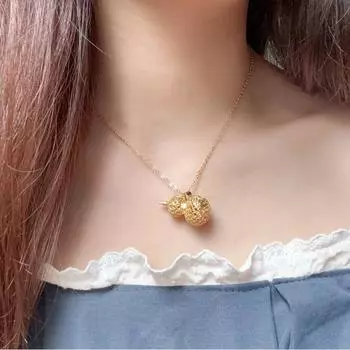 Плетение удачи тыква ожерелье блестящие свадебные украшения металлизированное золото нестандартные серьги подарок earrings золотой