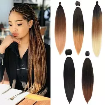 Плетение волос длиной 26 дюймов Jumbo Braids Yaki Прямое вязание крючком Синтетические наращивание волос Ombre Низкотемпературное волокно 90 г/шт. 1B