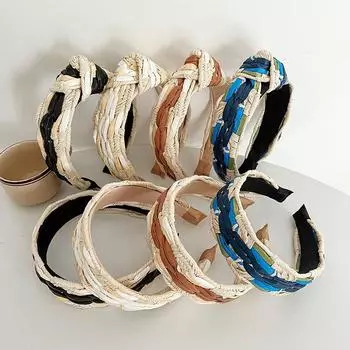 Плетение завязанных обручей для волос в классическом стиле, аксессуары для волос, повязка на голову с широким краем 19*4.5cm чёрный