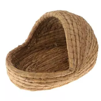 Плетеное гнездо для кролика, домашнее животное, хомяк, сделанное из соломы, ручная работа для природы
