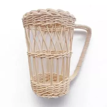 Плетеное стекло из ротанга, крышка для чашки с водой, защитный чехол с ручкой