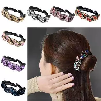 Плетеные блестящие хрустальные каменные когти для волос Хрустальные заколки для волос Заколка для волос со стразами