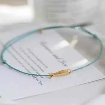 Плетеные браслеты с геометрическим узором в виде рыбок, синие веревочные персоналии, лето