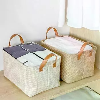 Плетеные корзины для хранения белья Корзина для белья Складной ящик для хранения с ручкой Органайзер для одежды Аксессуары для хранения