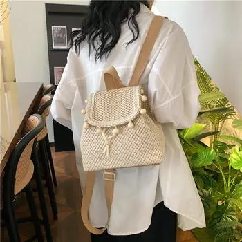 Плетеные ротанговые рюкзаки для путешествий и отдыха женские сумки