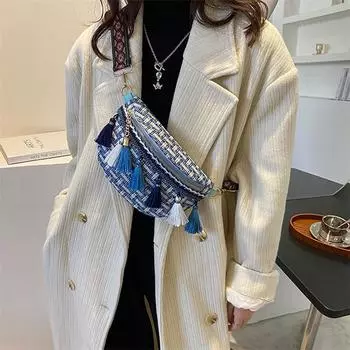 Плетеные сумки через плечо, женская поясная сумка с кисточками, кожаные сумки на плечо в стиле ретро