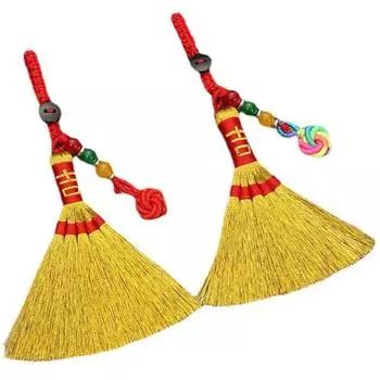 Плетеные украшения ручной работы, кисточки, симпатичная мини-метла, китайский стиль, традиционные счастливые подарки для детей, креативные праздничные принадлежности, новые