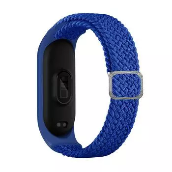 Плетеный эластичный нейлоновый ремешок для браслета Xiaomi Mi Band 5/6/7 NFC gray