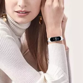 Плетеный эластичный нейлоновый ремешок для браслета Xiaomi Mi Band 5/6/7 NFC gray