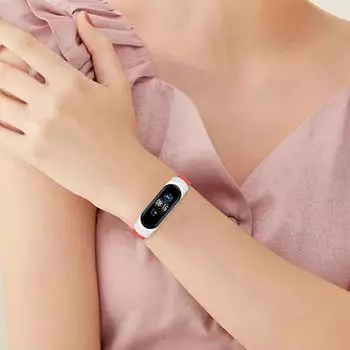 Плетеный эластичный нейлоновый ремешок для браслета Xiaomi Mi Band 5/6/7 NFC gray