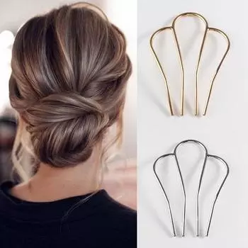 Плетеный артефакт для волос U-образная шпилька для волос в корейском стиле, металлические палочки для волос, старинный стиль, головной убор розового золота