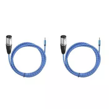 Плетеный аудиокабель 3 м/9,8 фута (3,5 мм) со стерео штекерным разъемом XLR на 3-контактный разъем XLR