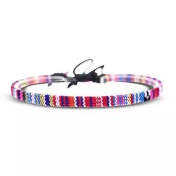 Плетеный браслет ручной работы с радужной веревкой для ног, ножной браслет для серфинга на пляже, ремешок для лодыжки для босых ног