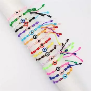 Плетеный браслет с демоническим глазом, узел, браслет с предсказаниями, личность, украшение из красной веревки, приносящей удачу E