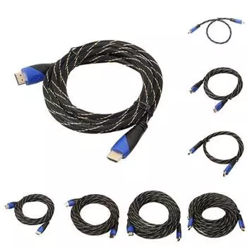 Плетеный кабель HDMI «папа-папа» V1.4 длиной 1,6–50 футов с разрешением 1080P для HDTV PS3 1.8 m