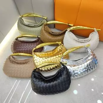 Плетеный мешок для пельменей из сардин в европейско-американском стиле 2024 года с металлической ручкой и большой вместимостью 33*4*20 cm