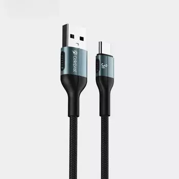 Плетеный металлический кабель для быстрой зарядки подходит для зарядки мобильных телефонов Apple Android 60 Вт CB-30T type-c head чёрный