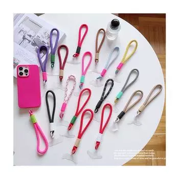 Плетеный мобильный шнурок: Ремешок с кольцом для ключей, защищающий от потери телефонов, бутылок или колонок