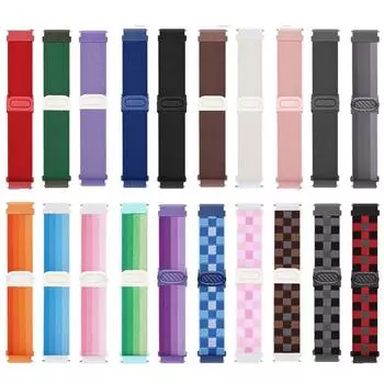 Плетеный нейлоновый ремешок 20 мм 22 мм для Huawei Watch GT/GT3 Pro/Samsung Galaxy Watch 6 5 4, магнитный браслет для Amazfit GTR/GTS Band 20mm