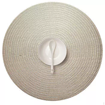 Плетеный обеденный коврик для сервировки стола, моющийся, термостойкий золотистый