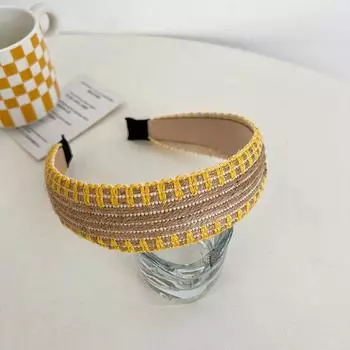 Плетеный ободок для волос, соломенная повязка на голову с широкими полями, аксессуары для волос, фиксатор для волос, высокая макушка, новая повязка на голову для женщин