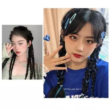 Плетеный парик, модный, мягкий, удобный, модный, изысканный, инструмент для макияжа, высокотемпературный шелк, женский парик с косичками для дома светло-коричневого