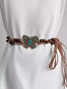 Плетеный пояс женский летний ретро этнический стиль поясная веревка нишевая высококлассная декорация с юбкой поясная цепочка