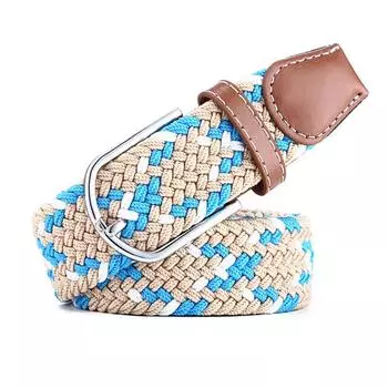 Плетеный ремень без дырокола для мужчин и женщин, эластичный ремень из эластичной ткани, корейская версия, универсальный студенческий ремень