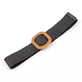 Плетеный ремень из полипропиленовой травы Женский с квадратной пряжкой Круглой пряжкой Эластичный Декоративный Пряжка-булавка Пояс-корсет