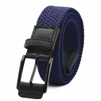 Плетеный ремень мужской эластичный ремень с пряжкой ремень холст женский эластичный ремень кожаный обертка черная пряжка 105cm тёмно-синий