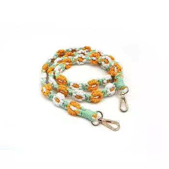 Плетеный ремешок для мобильного телефона с цветком, ручная работа, плетеная цепочка для сумки, ремешок для сумки кроссбоди, аксессуары для сумки F