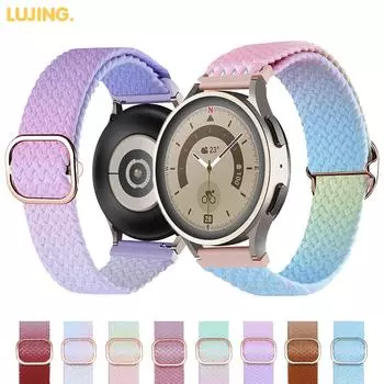 Плетеный ремешок LUJING Solo Loop для часов Samsung Galaxy 4/5/3/classic/active 2, браслет 22/20 мм, браслет Huawei/Amazfit Gtr/GTS 4-3-pro-2e 22mm watch band