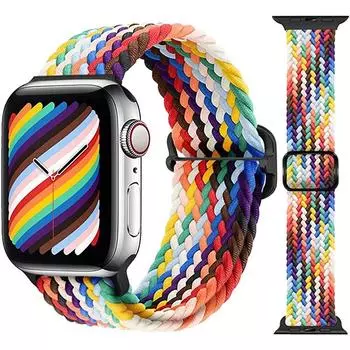 Плетеный ремешок Solo Loop для Apple Watch Ultra Band 49 мм, 45 мм, 41 мм, 44 мм, 40 мм, регулируемый нейлоновый браслет для iWatch Series 8, 7, 6, 5, 4 SE 38mm 40mm 41mm чёрный