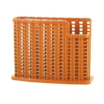 Плетеный ротанговый лоток для палочек для еды, многофункциональный лоток для столовых приборов с тремя отделениями, полое ведро Stora